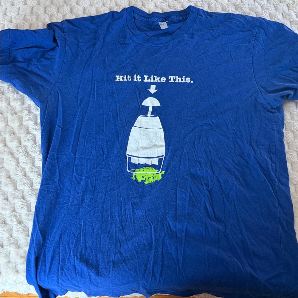 Blue Graphic Men's Shirt- Slap Chop